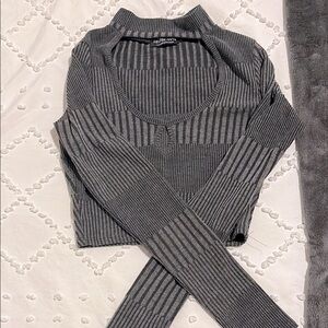 Gray Ribbed FashionNova Top